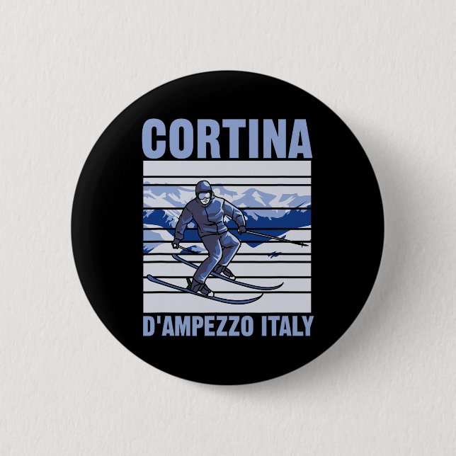 Cortina D'ampezzo Italien Skifahren  Button (Vorderseite)