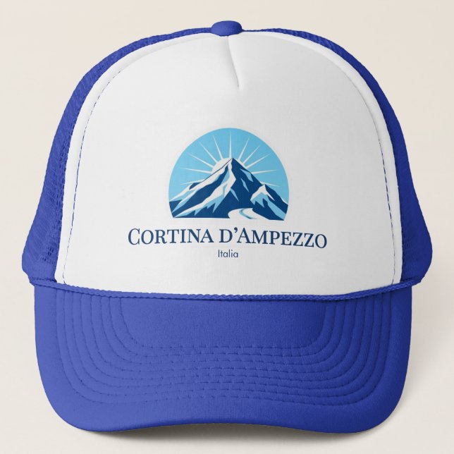 Cortina d'Ampezzo Italien Skigebiet Outfit Cap Truckerkappe (Vorderseite)