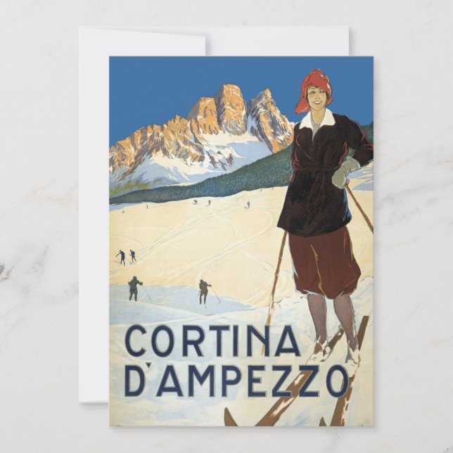 Cortina d'Ampezzo, Italien, Vintage Travel Ski Alp (Vorderseite)