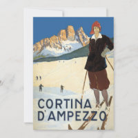 Cortina d'Ampezzo, Italien, Vintage Travel Ski Alp
