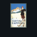 Cortina d'Ampezzo, Italien, Vintage Travel Ski Alp Leinwanddruck<br><div class="desc">Vintages Beispiel für ein europäisches Reiseplakat aus Cortina d'Ampezzo, Italien, mit einer weiblichen Skifahrerin in einem Skigebiet in den italienischen Alpen.</div>