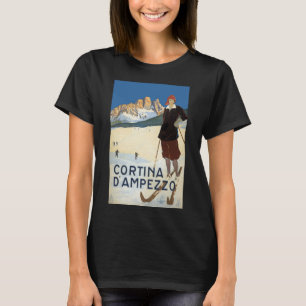 Cortina d'Ampezzo, Italien, Vintage Travel Ski Alp T-Shirt
