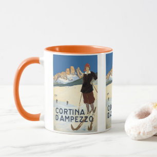 Cortina d'Ampezzo, Italien, Vintage Travel Ski Alp Tasse