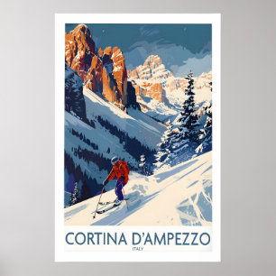 Cortina dampezzo Ski Druck - Italien 1 Poster
