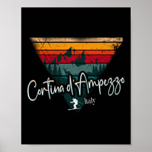 Cortina D'ampezzo Ski Resort Italienische Alpen Sk Poster