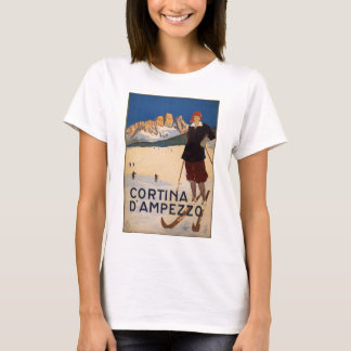 Cortina d'Ampezzo Vintage Reise-Plakat-Kunst T-Shirt