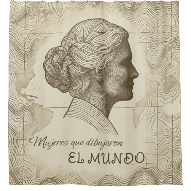 Cortina de baño Mujeres que dibujaron el mundo Duschvorhang (Vorderseite)