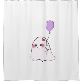 Cortina De Ducha Fantasma con globo violeta Duschvorhang