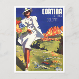 Cortina Dolomiten Italien Vintage-Reise Postkarte