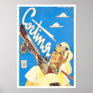 Cortina Italien Jahrgang Reise Poster