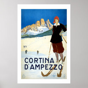 Cortina Italien Vintage Travel Poster