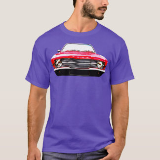 Cortina MkIII 1970er Klassik mit hohem Kontrastrot T-Shirt