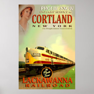 CORTLAND New York Lackawanna Eisenbahn PHOEBE SNOW Poster