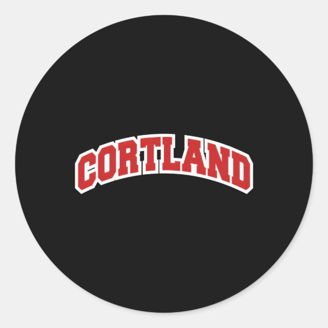Cortland New York Varsity Style Runder Aufkleber (Vorderseite)