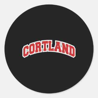 Cortland New York Varsity Style Runder Aufkleber