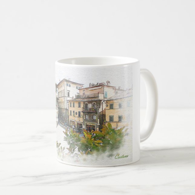 Cortona. Italien. Toskana Kaffeetasse (VorderseiteRechts)