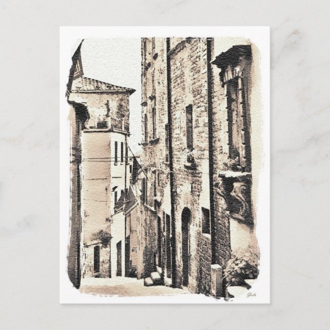 Cortona Toskana Italien. Postkarte (Vorderseite)