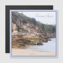 Coruna, Spanien | Magnet-Karte für Sandy Bay Ocean