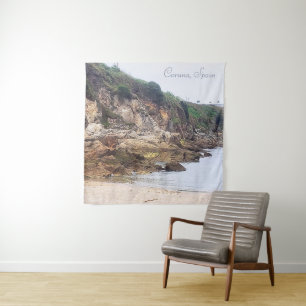 Coruna, Spanien   Meerblick mit Landschaftlichen K Wandteppich