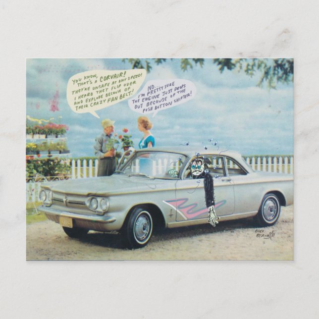Corvair Cartoon Postcard by Bard Beach Postkarte (Vorderseite)