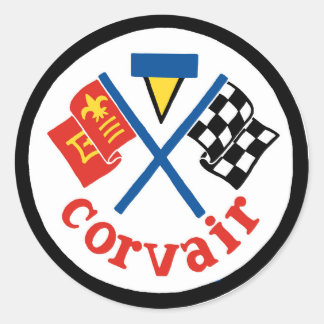 Corvair Vintage Aufnäher 2 Farben/Schwarze Aufkleb Runder Aufkleber