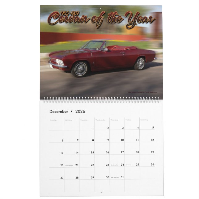 CorvairForum Corvair Kalender 2019 (Dez 2026)