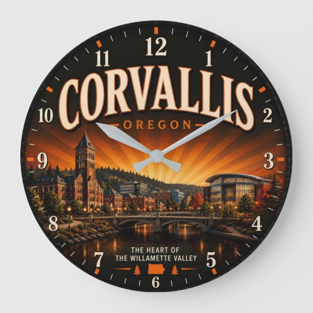 Corvallis Oregon Große Wanduhr (Vorderseite)