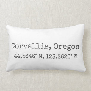 Corvallis, Oregon-Koordinaten Lumbar Pillow Lendenkissen