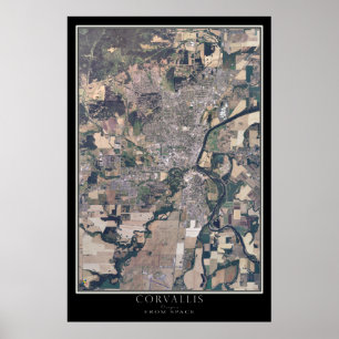 Corvallis Oregon von der Satelliten-Karte Poster