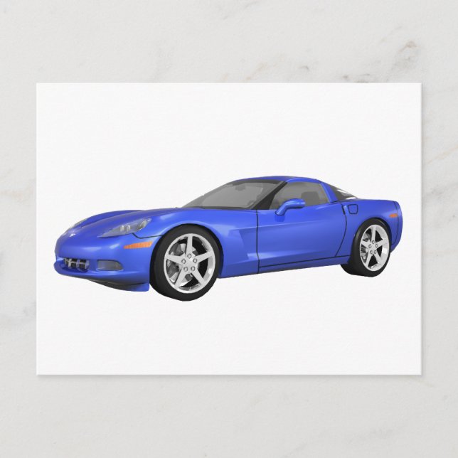 Corvette 2008: Sportwagen: Blue Finish: Postkarte (Vorderseite)