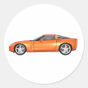 Corvette 2008: Sportwagen: Orange Fertig: Runder Aufkleber
