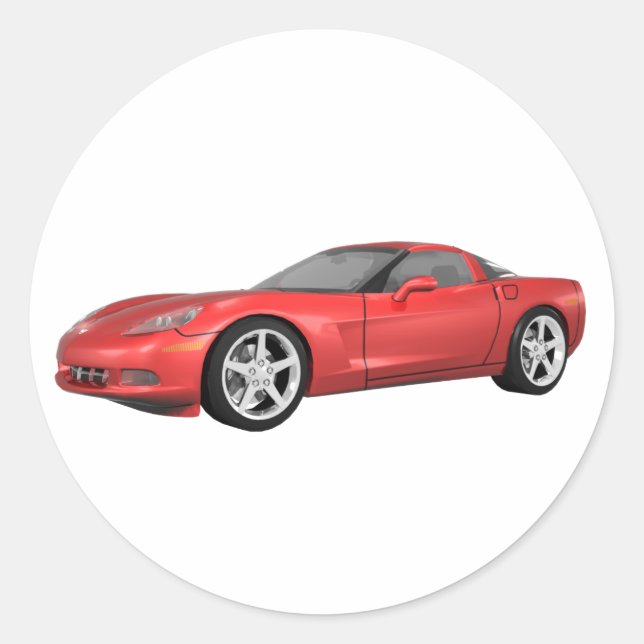 Corvette 2008: Sportwagen: Red Finish: Runder Aufkleber (Vorderseite)