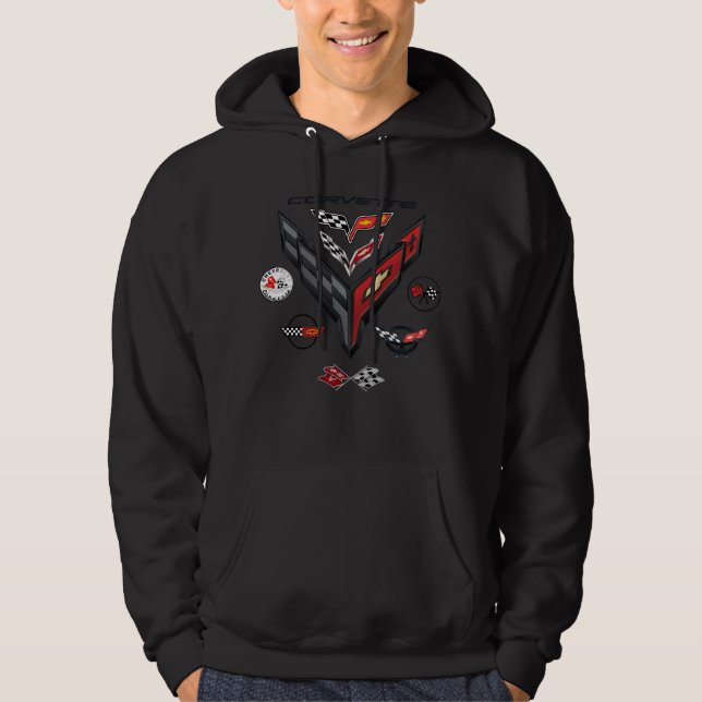 CORVETTE 8 GENERATIONEN ABZEICHEN HOODIE (Vorderseite)