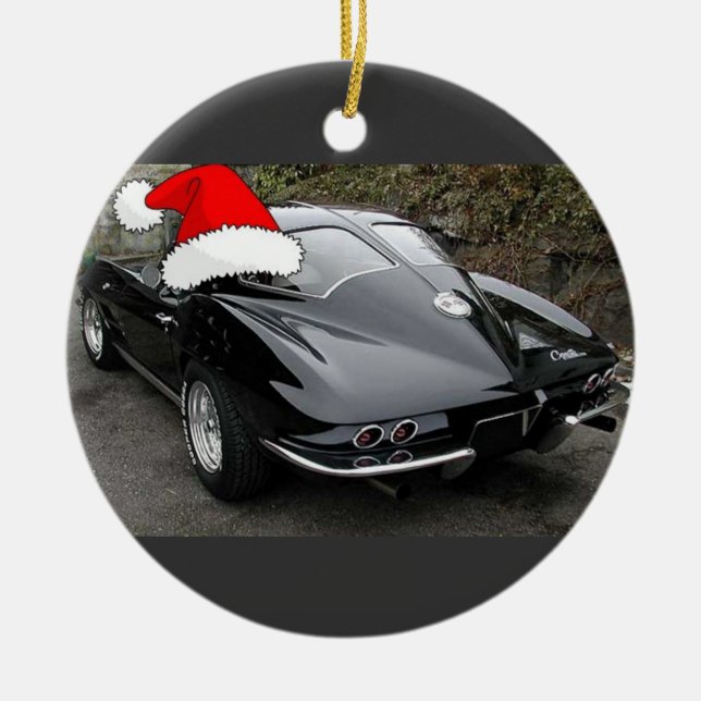 Corvette Black Split Window/Christmas Keramikornament (Vorne)