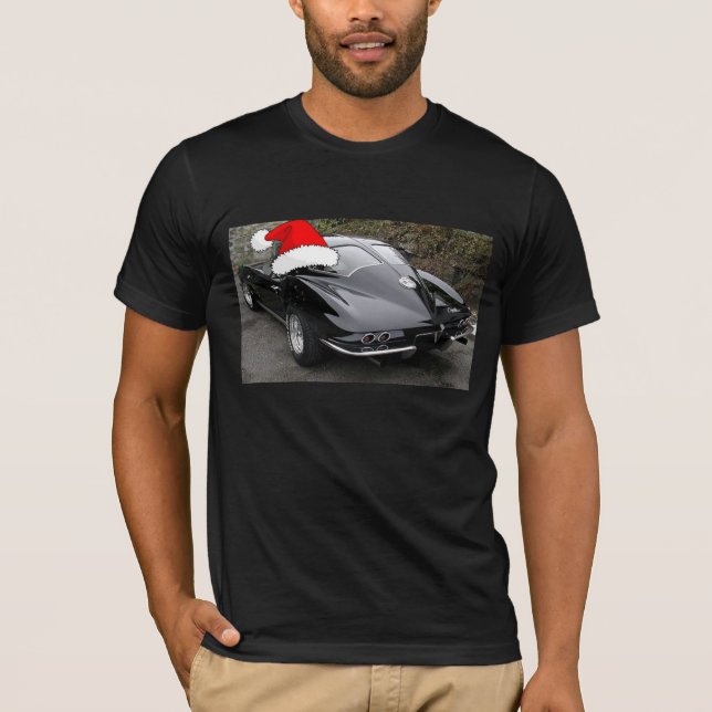 Corvette Black Split Window/Christmas T-Shirt (Vorderseite)