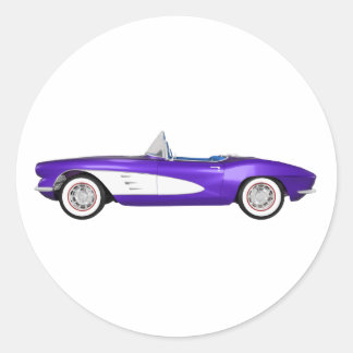 Corvette C1 1961: Lila Finish: Runder Aufkleber