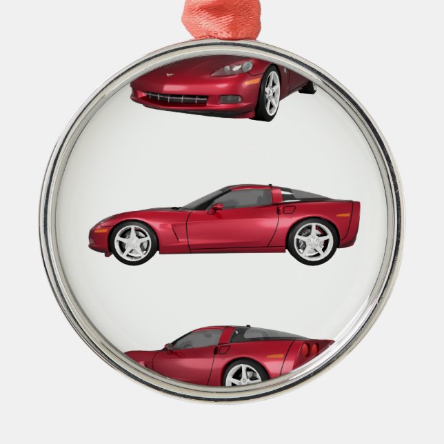 Corvette: Candy Apple Finish Ornament Aus Metall (Vorne)