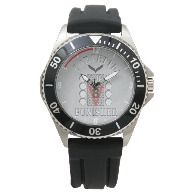 Corvette der Punisher V8 graue Uhr (Vorderseite)