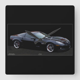 CORVETTE: DIE AMERIKANISCHE SPORTSKARTE QUADRATISCHE WANDUHR