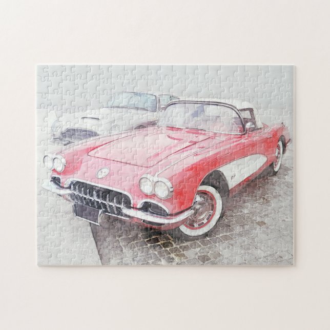 Corvette-Digitalmalerei Puzzle (Horizontal)