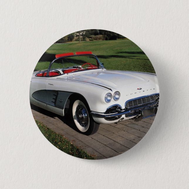 Corvette Oldtimer klassische Autos Oldtimer Button (Vorderseite)