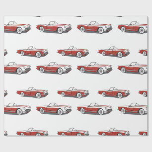 Corvette Red Wrapping Paper Geschenkpapier