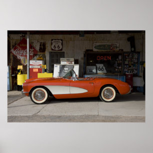 Corvette Route 66 Poster
