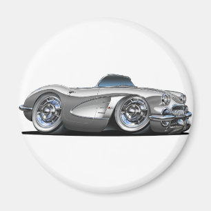 Corvette Silver Convertible Magnet