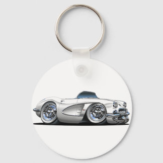 Corvette White Convertible Schlüsselanhänger