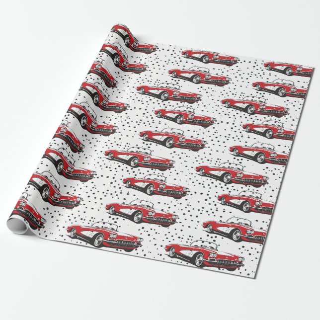 Corvette Wrapping Paper Geschenkpapier (Ungerollt)