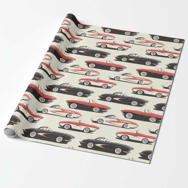 Corvette Wrapping Paper Geschenkpapier (Ungerollt)
