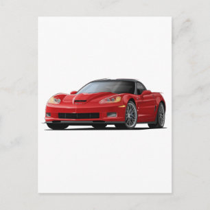 Corvette ZR1 Red Car Postkarte