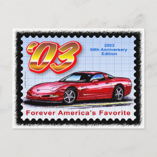 Corvette zum 50. Jahrestag 2003 Postkarte