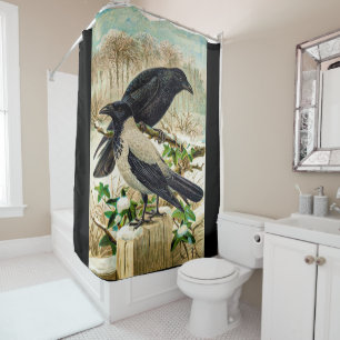 Corvids - Blackbird Raven Duschvorhang